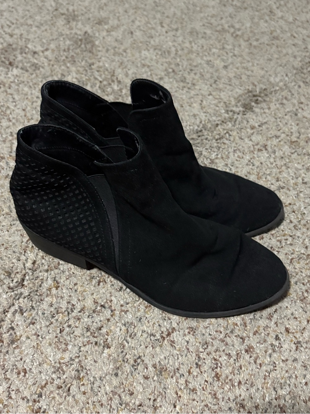 MIA Thea Ankle Boots Women 9 Black Perforated Heel Booties GG3201N